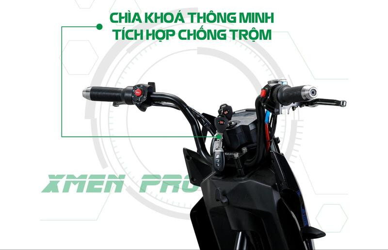 Xe máy điện OSAKAR Xmen Pro màu xám được trang bị chìa khóa thông minh chống trộm