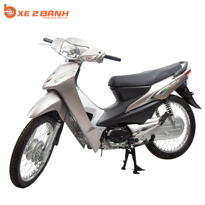 Xe máy Wave 50cc màu xám ghi sang trọng, mẫu xe được nhiều học sinh ưa chuộng nhờ vẻ ngoài hiện đại.