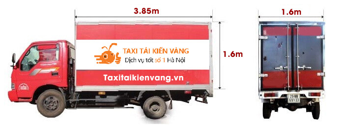 Xe tải 1 tấn nhỏ gọn của Taxi Kiến Vàng phù hợp nội thành