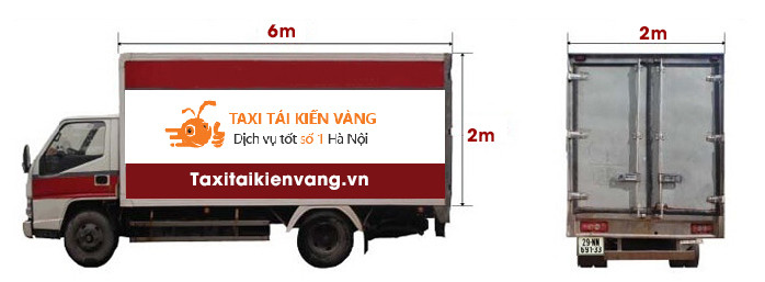Xe tải 2 tấn của Taxi Kiến Vàng linh hoạt cho mọi loại hàng hóa