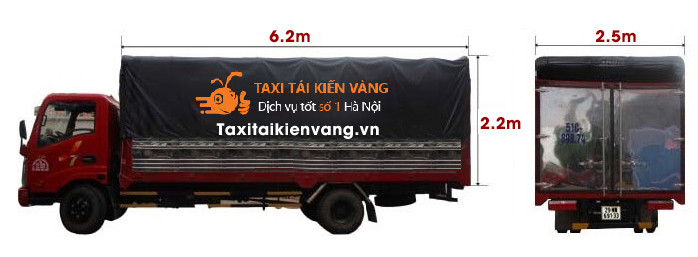 Xe tải 5 tấn của Taxi Kiến Vàng chuyên chở hàng hóa cồng kềnh