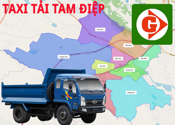 Xe tải vận chuyển hàng hóa trên đường phố Tam Điệp, Ninh Bình