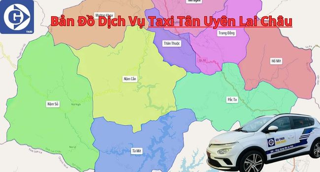 Xe taxi chờ khách tại khu vực Tân Uyên, Lai Châu