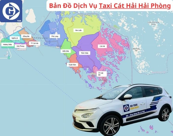 Xe taxi đang chạy trên đường tại khu vực Cát Hải Hải Phòng