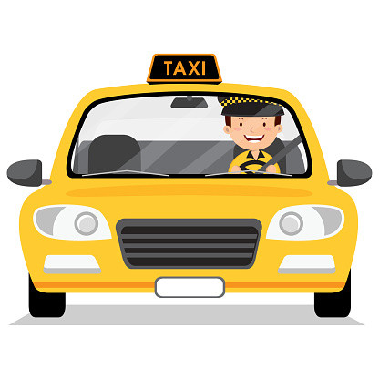 Xe taxi đang di chuyển trên đường phố nhộn nhịp của Cần Thơ
