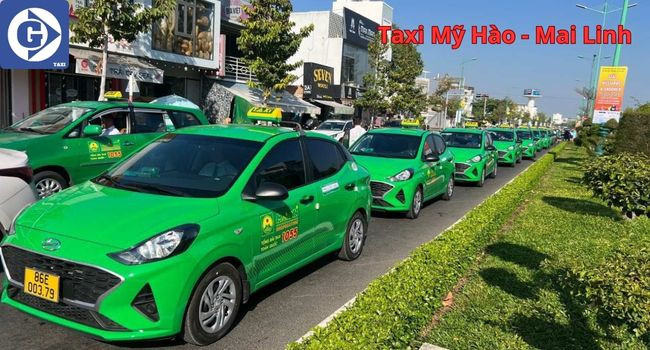 Xe taxi đang đón khách tại khu vực Mỹ Hào