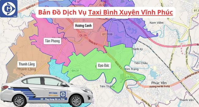 Xe taxi đậu chờ khách tại khu vực Bình Xuyên Vĩnh Phúc