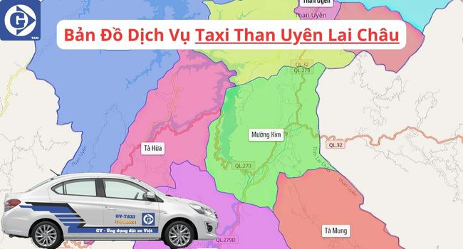 Xe taxi dừng trên đường tại Than Uyên Lai Châu