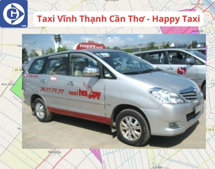Xe taxi Happy màu vàng tại Vĩnh Thạnh Cần Thơ