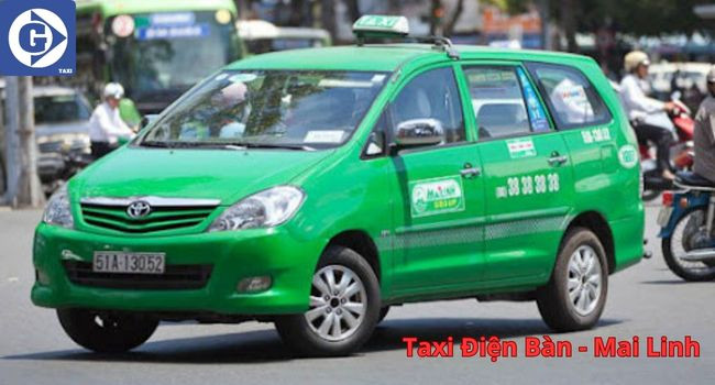 Xe Taxi Mai Linh đỗ trên phố tại Điện Bàn Quảng Nam