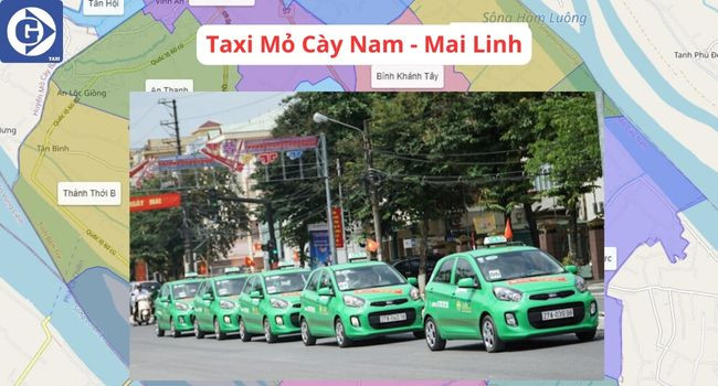 Xe taxi Mai Linh màu xanh lá cây chờ khách