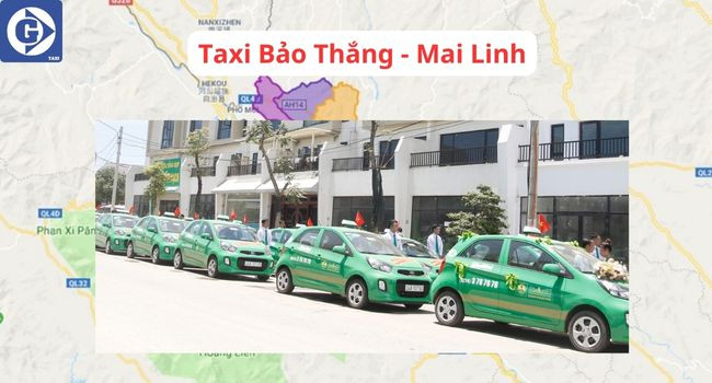 Xe Taxi Mai Linh màu xanh lá cây hoạt động tại Bảo Thắng
