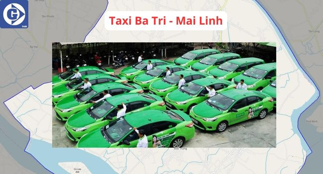 Xe taxi Mai Linh màu xanh lá đặc trưng hoạt động tại Ba Tri Bến Tre