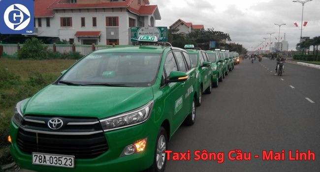 Xe Taxi Mai Linh màu xanh lá quen thuộc phục vụ tại Sông Cầu Phú Yên
