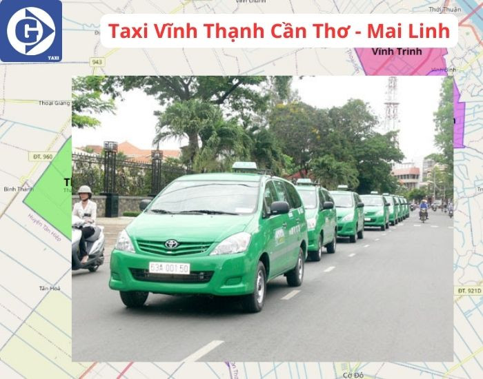 Xe taxi Mai Linh màu xanh lá tại Vĩnh Thạnh Cần Thơ