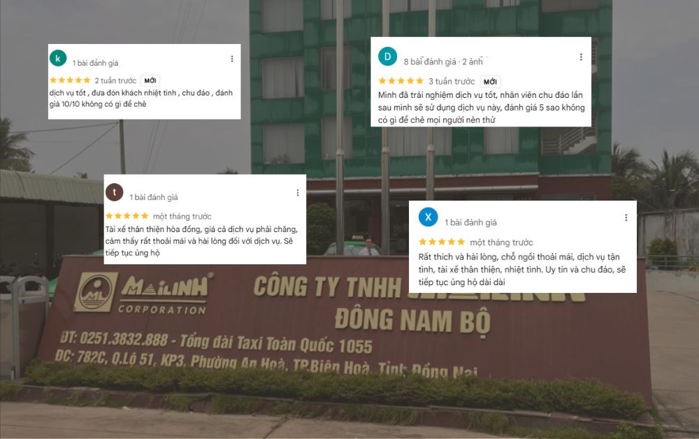 Xe taxi Mai Linh với màu xanh lá đặc trưng, dịch vụ uy tín tại Định Quán
