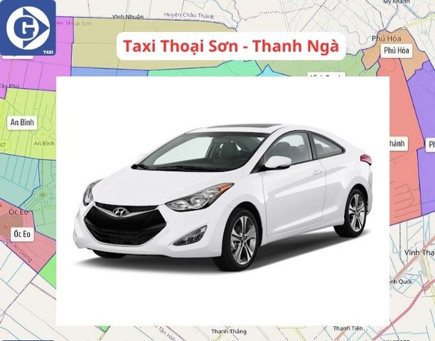Xe taxi màu vàng của hãng Biển Vàng tại Thoại Sơn