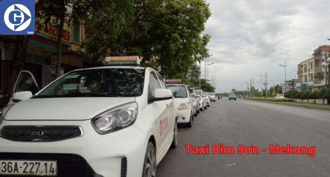 Xe Taxi Mekong Bỉm Sơn với màu sơn đặc trưng