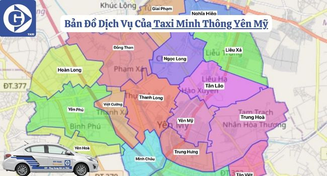 Xe Taxi Minh Thông Yên Mỹ đang di chuyển