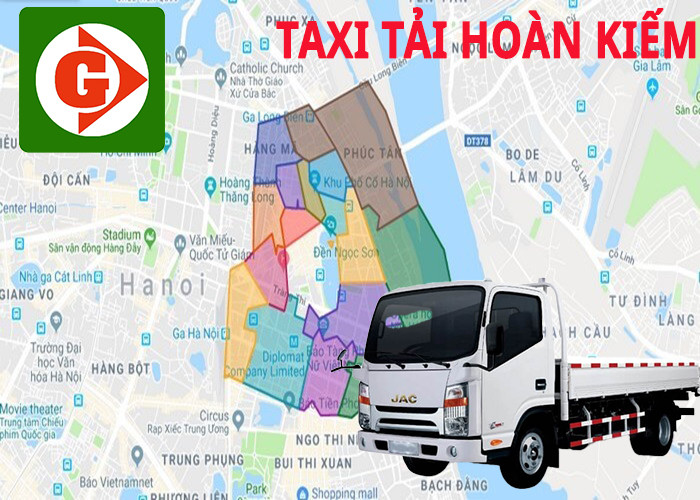 Xe taxi tải chờ hàng hóa tại khu vực Hoàn Kiếm