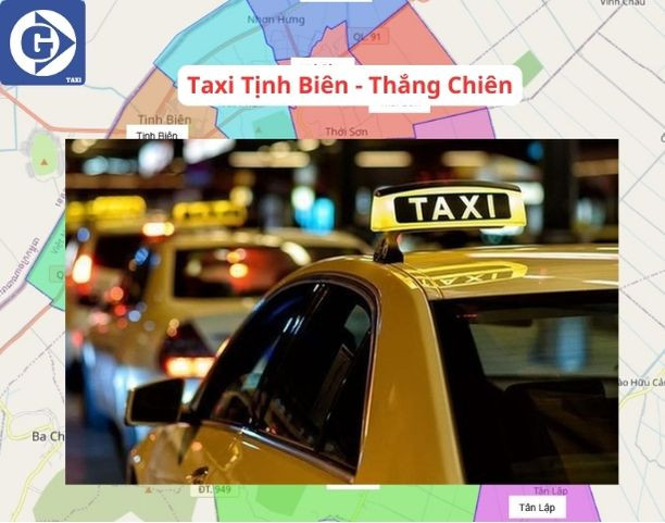 Xe taxi Thắng Chiên màu trắng trên phố