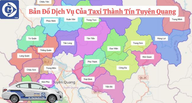 Xe Taxi Thành Tín Tuyên Quang và giao diện ứng dụng đặt xe