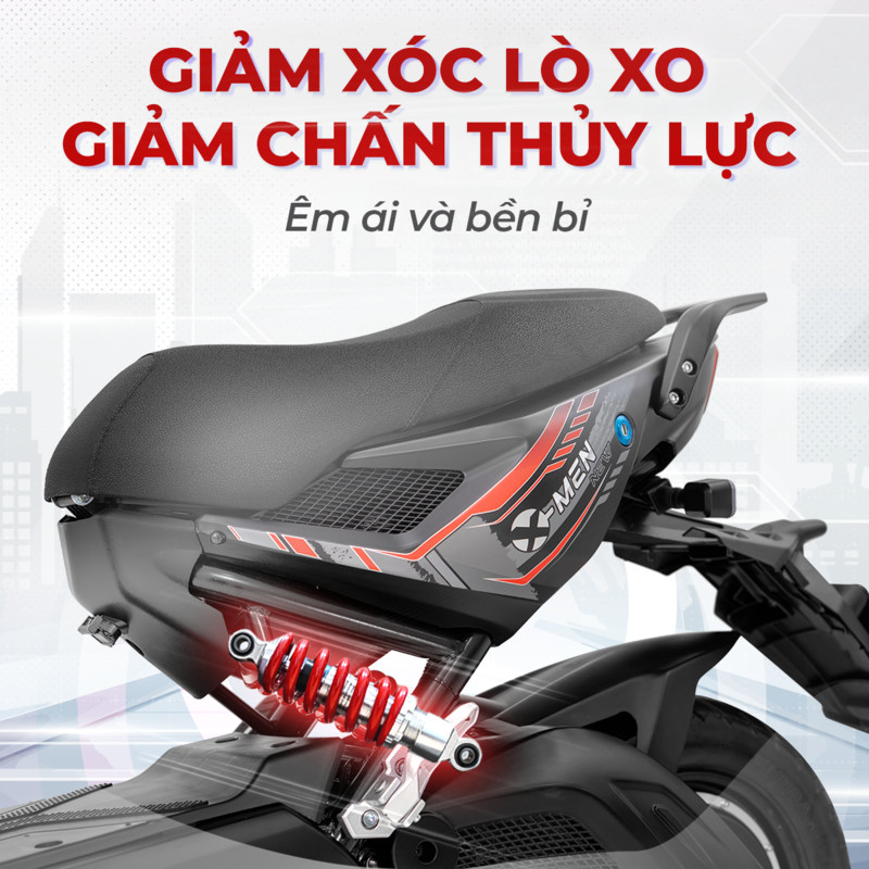 Xmen New trang bị hệ thống giảm xóc lò xo và giảm chấn thủy lực